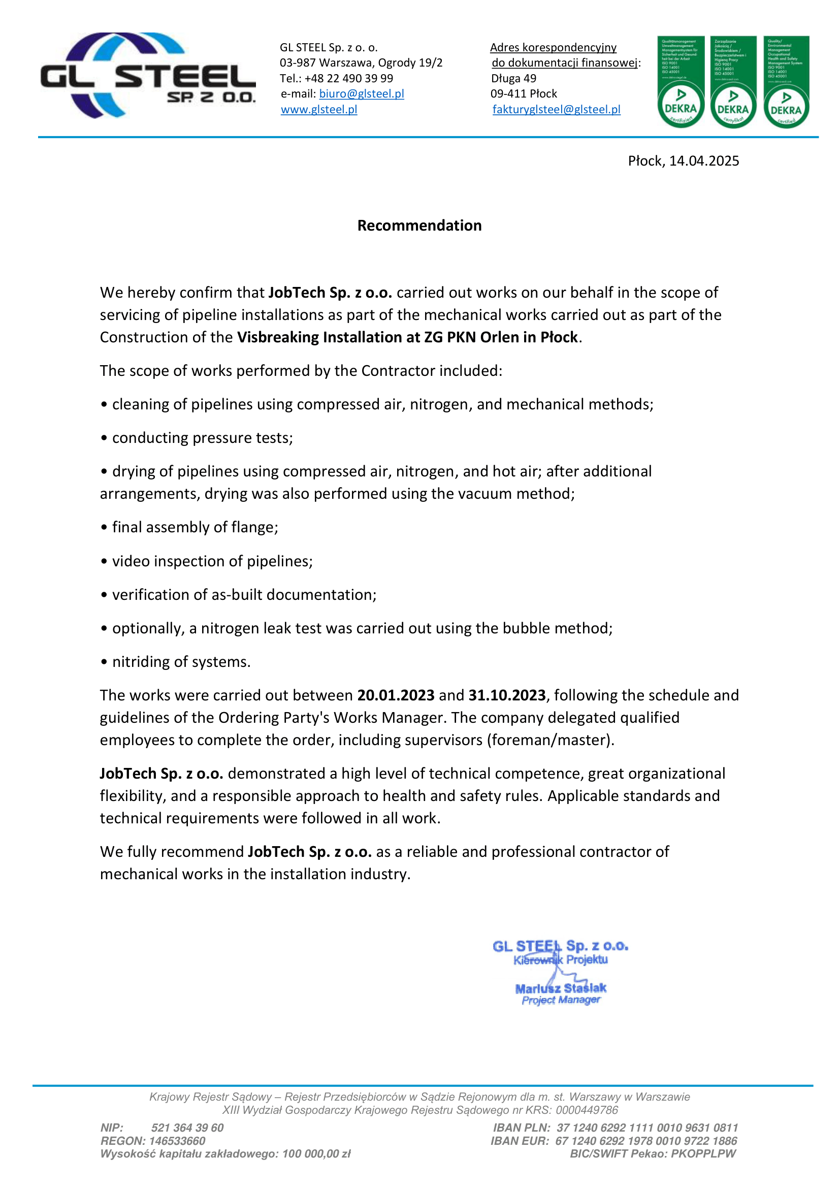 Budowa Instalacji Visbreaking – PKN Orlen, Płock (PL) – prace mechaniczne reference preview