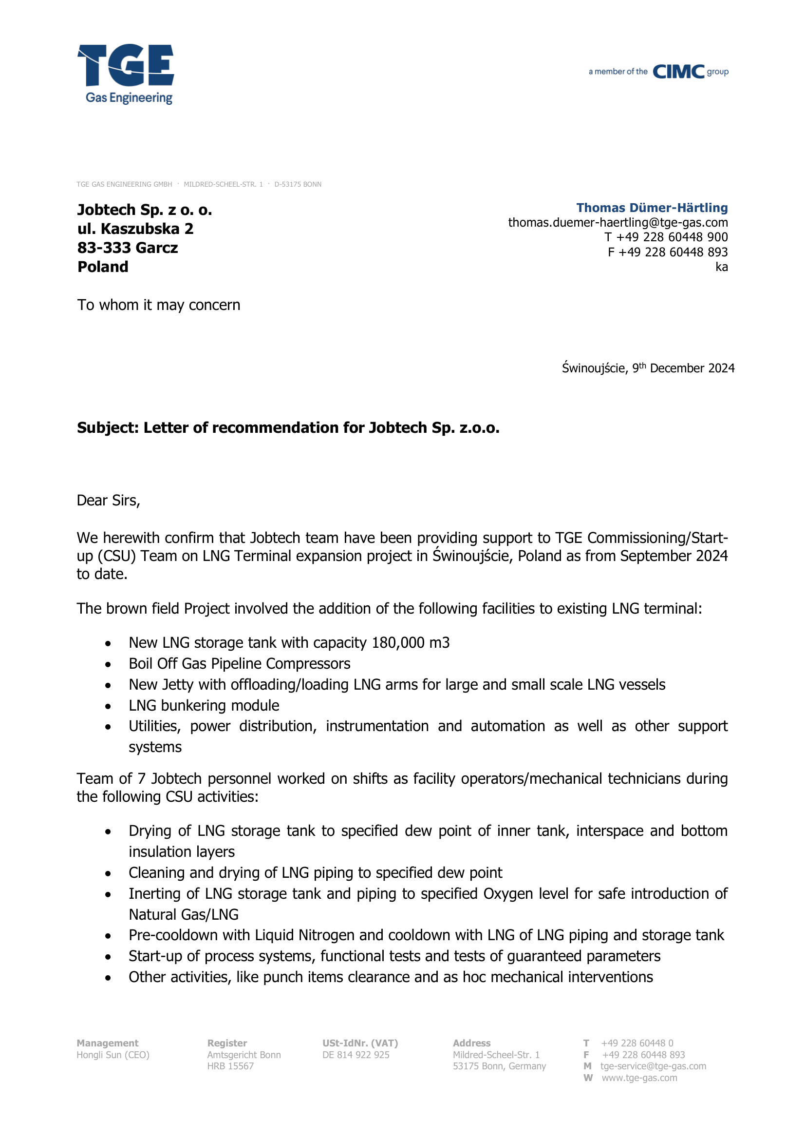 Rozbudowa Terminalu LNG – Świnoujście (PL) – wsparcie CSU od 09.2024 reference preview